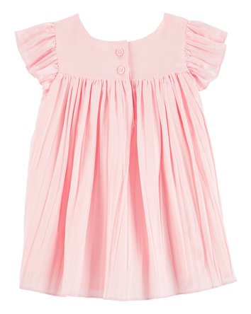 Baby Flutter Pleated Dress, 