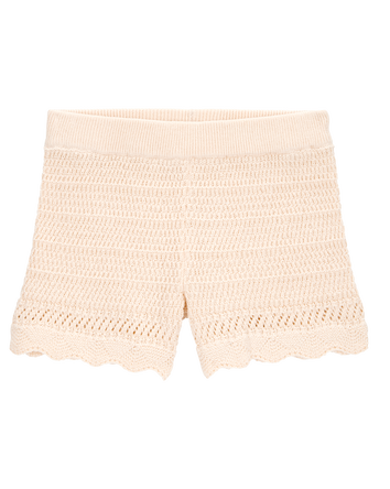 Toddler Crotchet Knit Shorts - Ivory, 
