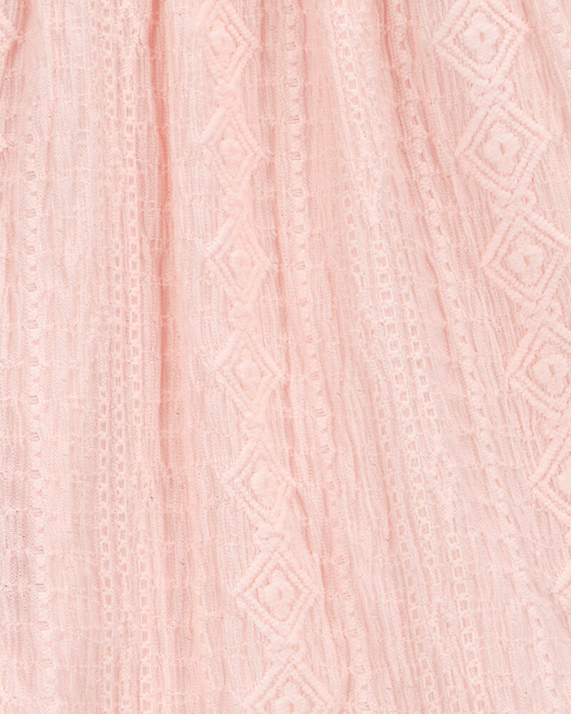 Kid 2-Piece Ruched Textured Tank & Pull-On Smocked Shorts Set - Pink, image 6 of 7 slides