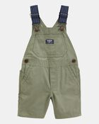 Baby Woven Shortalls - Green, image 1 of 4 slides