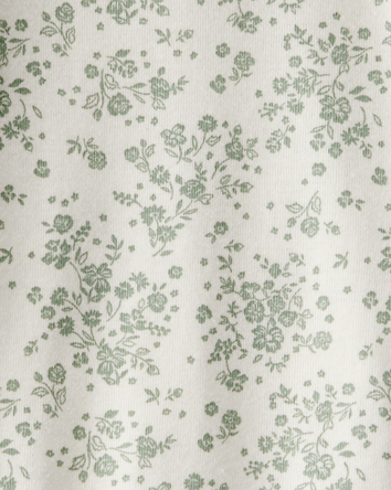 Baby Ribbed Floral Print Long-Sleeve Bodysuit, 