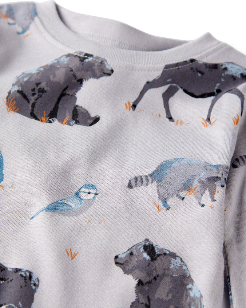 Kid Organic Cotton Pajamas in Midnight Forest Print, image 2 of 4 slides