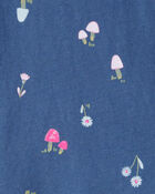 Toddler Girl Floral Cotton Long-Sleeve Top - Blue, image 3 of 4 slides