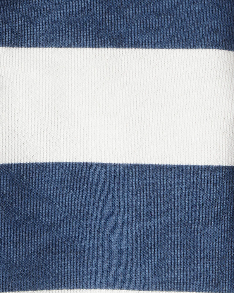 Baby Organic Cotton Henley Top in Stripes, image 3 of 4 slides