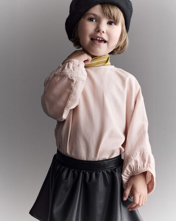 Toddler Girl Blouson Cuffed Long-Sleeve Top - Blush, 
