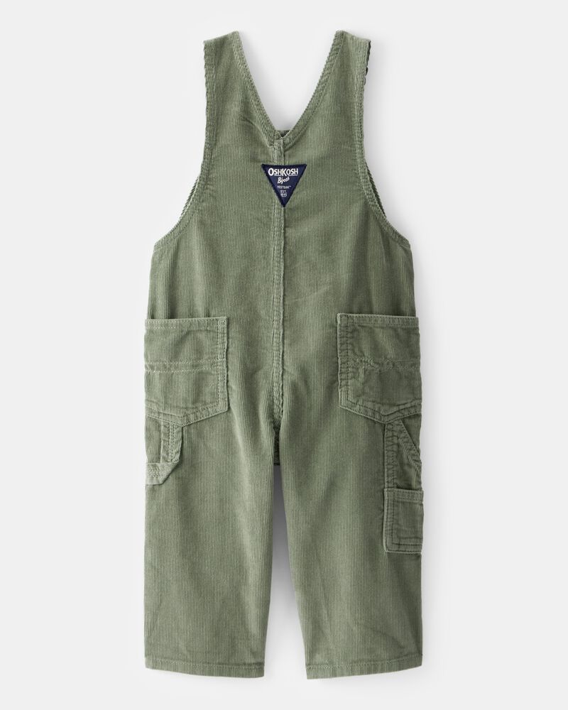 Baby Solid Corduroy Overalls - Green, image 2 of 4 slides