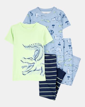 Toddler Boy 4-Piece Alligator Cotton Pajamas, 