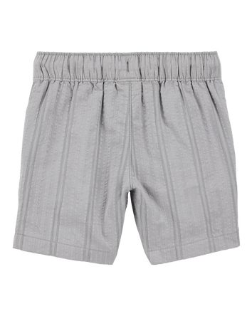 Baby Seersucker Drawstring Shorts - Grey, 