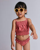 Toddler Girl Smocked Tankini Set - Rose, image 3 of 6 slides
