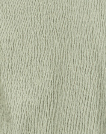 Kid Gauze Long-Sleeve Button-Up Top - Green, 