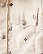 Baby Boy Western Print Cotton Long-Sleeve Button-Down Shirt - Ivory, image 2 of 4 slides
