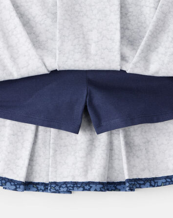 Kid Floral Pleated Pull-On Skort - Navy, 