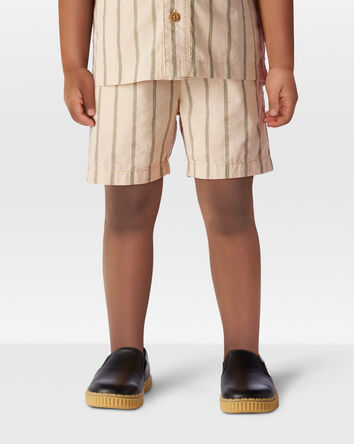 Toddler Striped Drawstring Shorts - Khaki, 