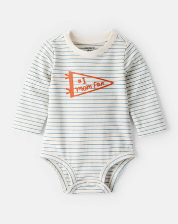 Baby Boy Mom Fan Long-Sleeve Graphic Bodysuit, 