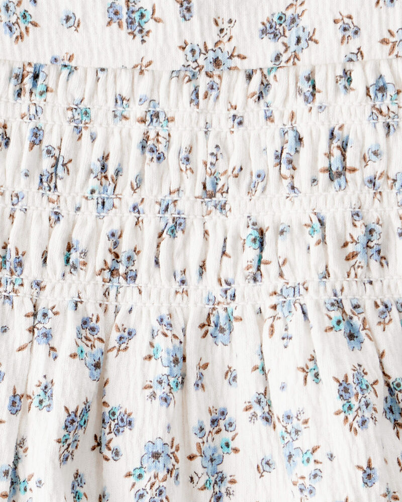 Baby Girl 2-Piece Organic Cotton Crinkled Knit Set in BlueMist Bloom Print, image 3 of 5 slides