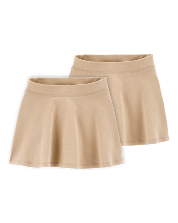Toddler 2-Pack Ponte Knit Uniform Skirts - Khaki, 