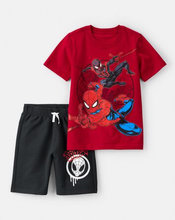 Boys 2-Piece Spider-Man Outfit Set - Red/Black, 