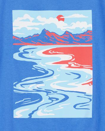Kid Scenic Beach Short-Sleeve Graphic Tee - Blue, 