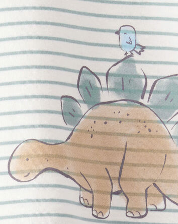 Baby Boy 2-Piece Dinosaur Striped Hooded Tee & Jogger Set, 