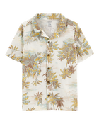 Kid 2-Piece Palm Tree Button-Down Shirt & Shorts Set, image 2 of 7 slides