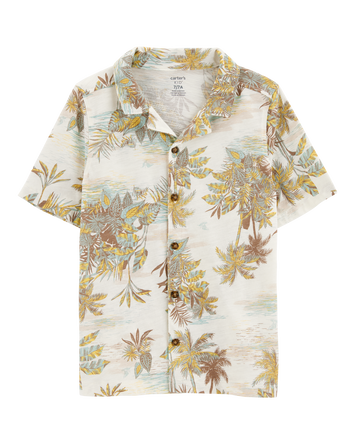 Boys Palm Tree Button-Down Shirt, 