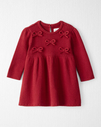 Baby Girl Organic Cotton Sweater Knit Dress, 