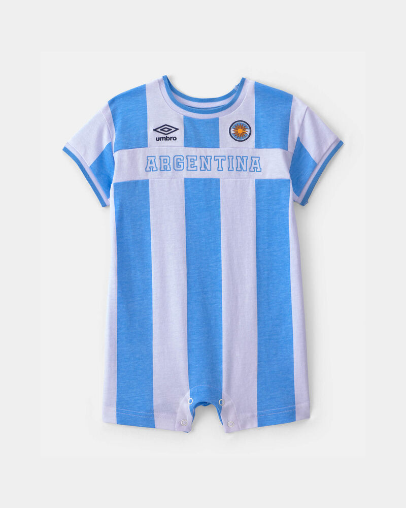 Baby Umbro Argentina Soccer Romper - Light Blue/White, image 1 of 6 slides