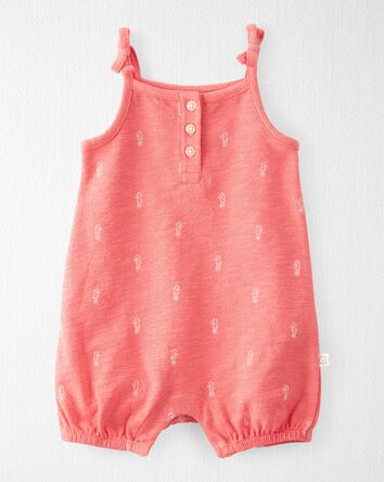 Baby  Romper Made with Organic Cotton in Seahorse Print, 