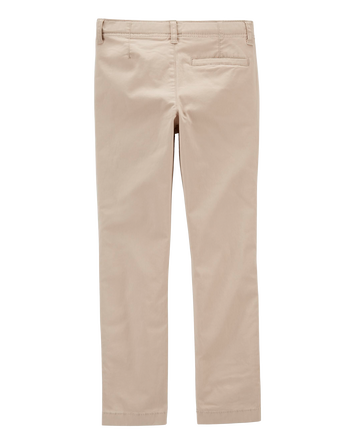 Boys Slim Stretch Chino Pants - Khaki, 