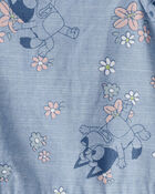 Toddler Girl Bluey Floral Print Denim Dress - Blue, image 3 of 4 slides