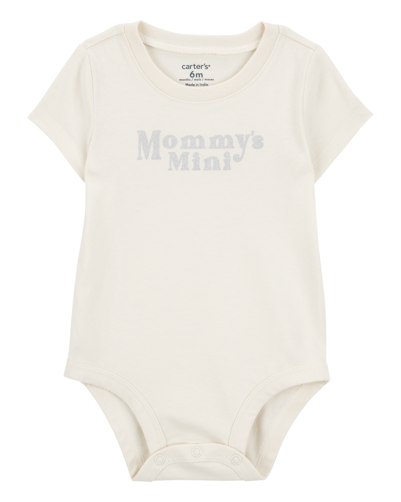 Baby "Mommy's Mini" Short-Sleeve Bodysuit - Cream, image 1 of 3 slides