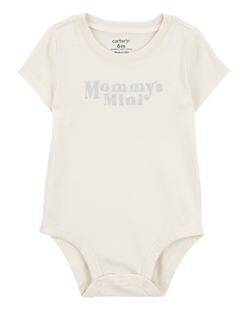 Baby "Mommy's Mini" Short-Sleeve Bodysuit - Cream, 