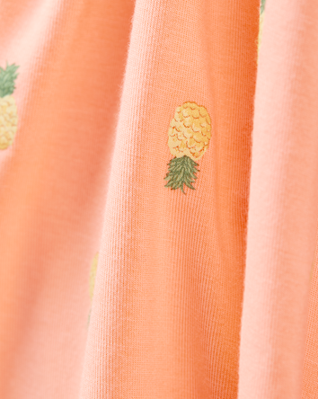 Baby Girl Pineapple Print PurelySoft Bodysuit Dress - Coral, 
