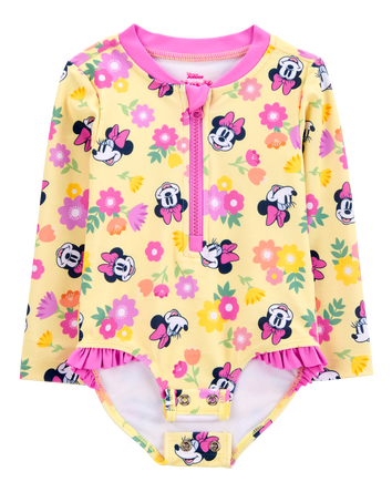Baby Disney&copy; Minnie Mouse 1-Piece Rashguard Swimsuit - Yellow/Pink, 