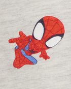 Toddler 2-Piece Spider-Man Tee & Short Set - Heather/Navy, image 3 of 3 slides