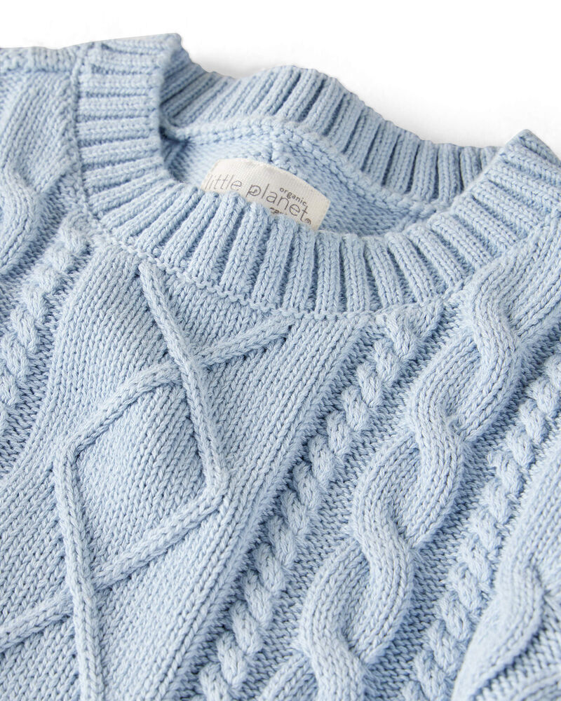 Baby Organic Cotton Cable Knit Sweater , image 2 of 4 slides