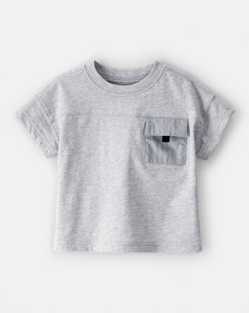 Baby Boy Short-Sleeve Pocket Tee - Grey, 
