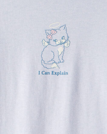 Girls Cat Long-Sleeve Graphic Tee - Blue, 