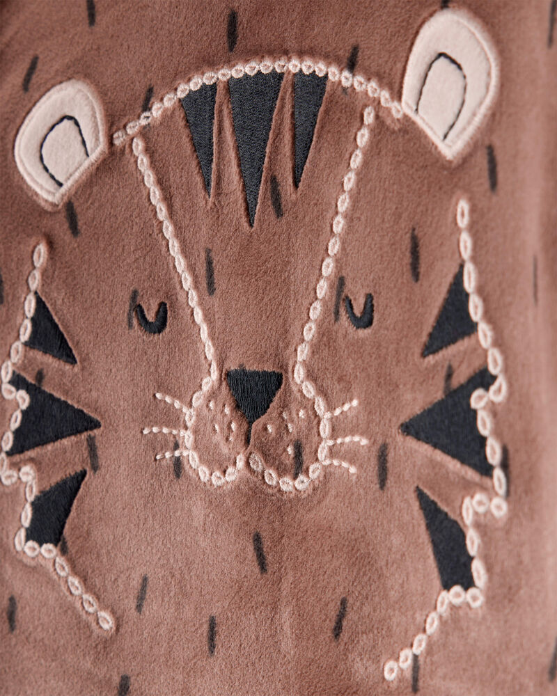 Toddler Boy Tiger Print DreamPlush Long-Sleeve Snug Fit 2-Piece Pajamas - Brown, image 2 of 4 slides