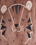 Toddler Boy Tiger Print DreamPlush Long-Sleeve Snug Fit 2-Piece Pajamas - Brown, image 2 of 4 slides