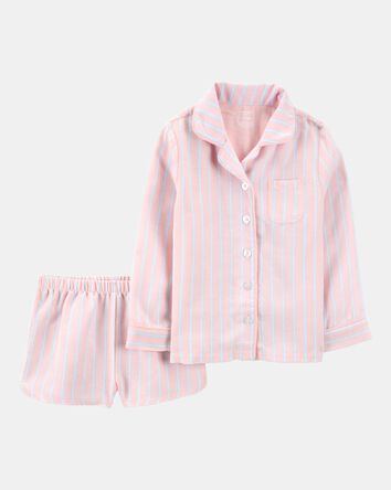 Kid Striped Loose Fit 2-Piece Pajamas - Purple, 