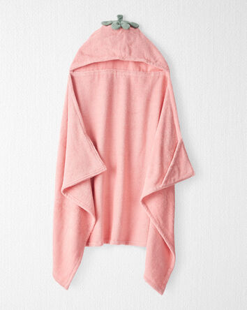Toddler Organic Terry Cotton Strawberry Towel, 