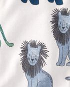 Baby Organic Cotton 1-Piece Pajamas in Wildlife Print, image 3 of 4 slides