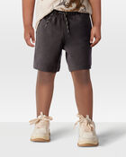 Toddler 2-Piece Textured Button-Down Jacquard Shirt & Shorts Set - Brown/Black, image 8 of 8 slides