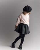 Toddler Girl Reagan Skort in Faux Leather - Black, image 3 of 8 slides