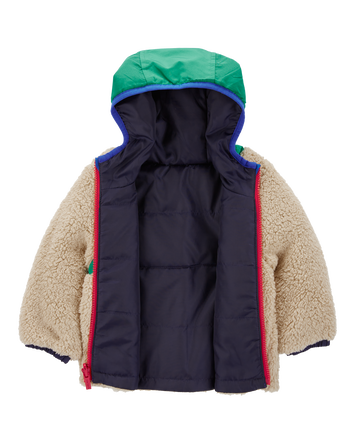 Baby Colorblock Faux Sherpa Mid-Weight Jacket, 