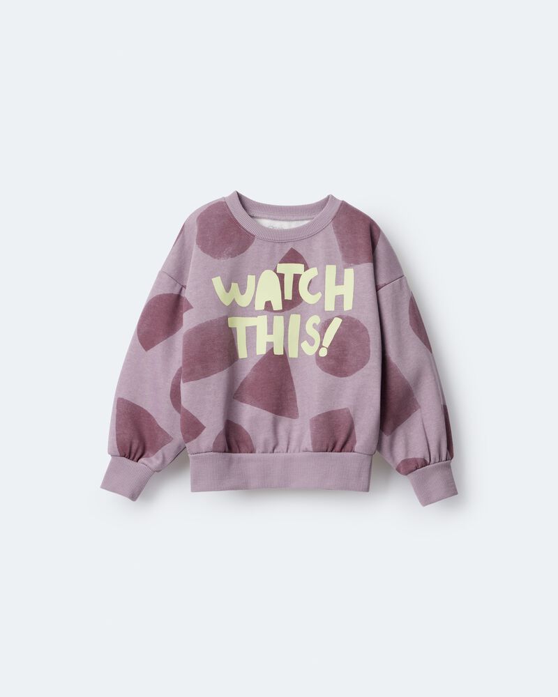 Toddler Watch This!' Shapes Dolman-Sleeve Sweatshirt - Mauve , image 2 of 6 slides