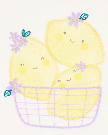 Toddler Girl Short-Sleeve Lemon Fashion Top - Ivory, 