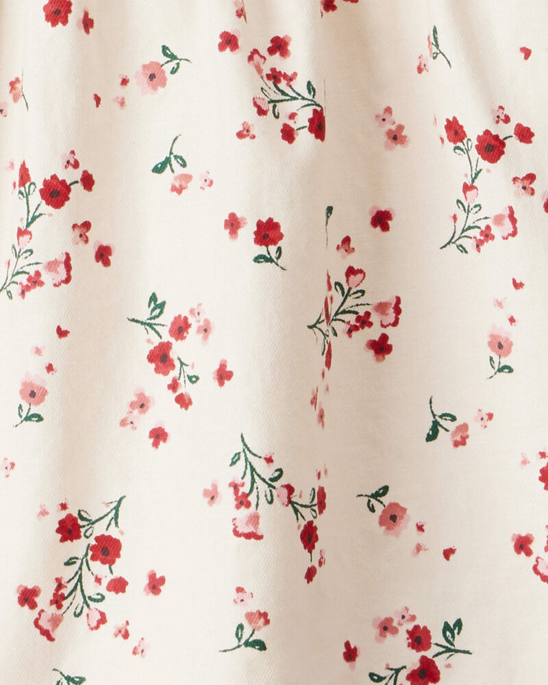 Toddler Girl Floral Print 100% Cotton Long-Sleeve Top - Ivory, image 3 of 4 slides