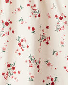 Toddler Girl Floral Print 100% Cotton Long-Sleeve Top - Ivory, image 3 of 4 slides